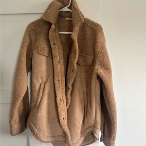 Tan Sherpa-Lined Jacket